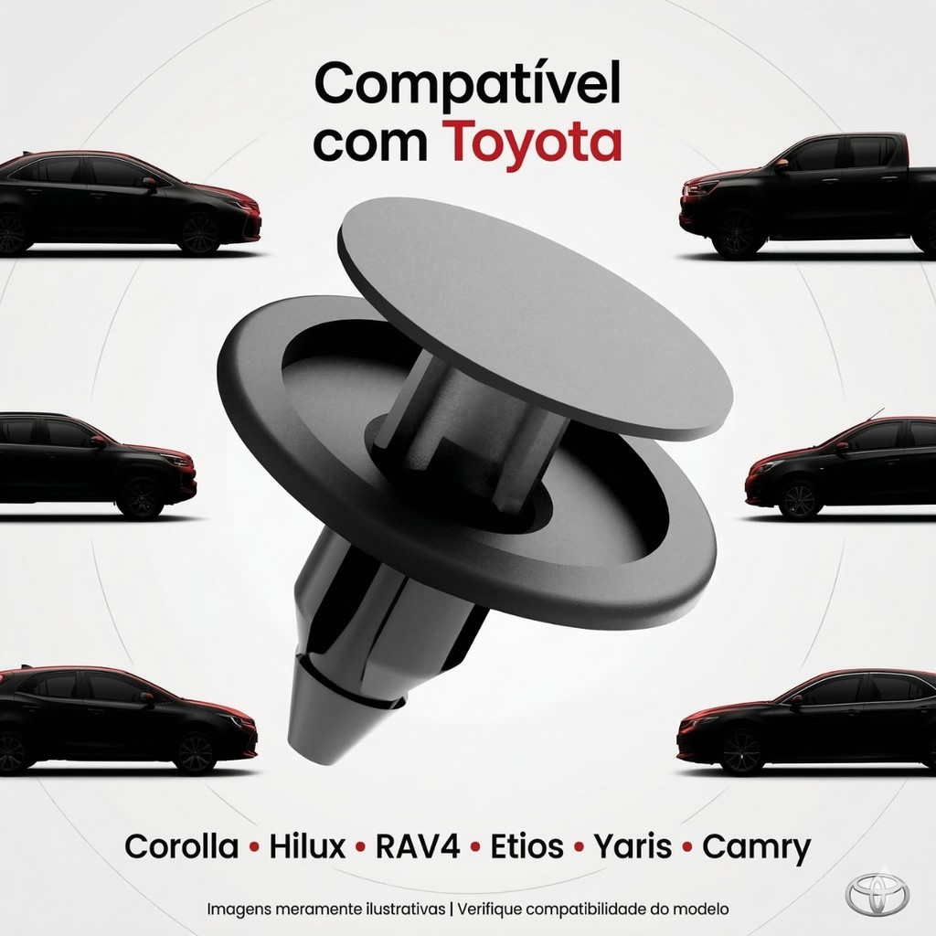 Kit 100 Grampos Toyota Corolla Hilux Rav4 Etios Parachoque