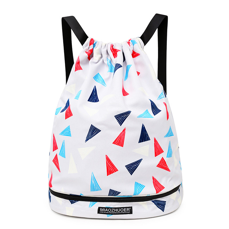 Mochila com cordão, mochila masculina com separação seca e molhada, bolsa esportiva para academia, feminina, leve, à pro
