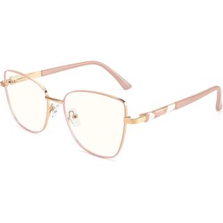 Óculos Anti-Luz Azul Dollger para Mulheres, Óculos de Moda para Jogos de Computador, Óculos Cat Eye de Metal com Bloquei
