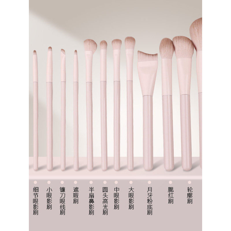 kit pincel maquiagem pincel maquiagem Conjunto de pincéis de maquiagem rosa pêssego, sombra, Blush, contorno, manchas, n