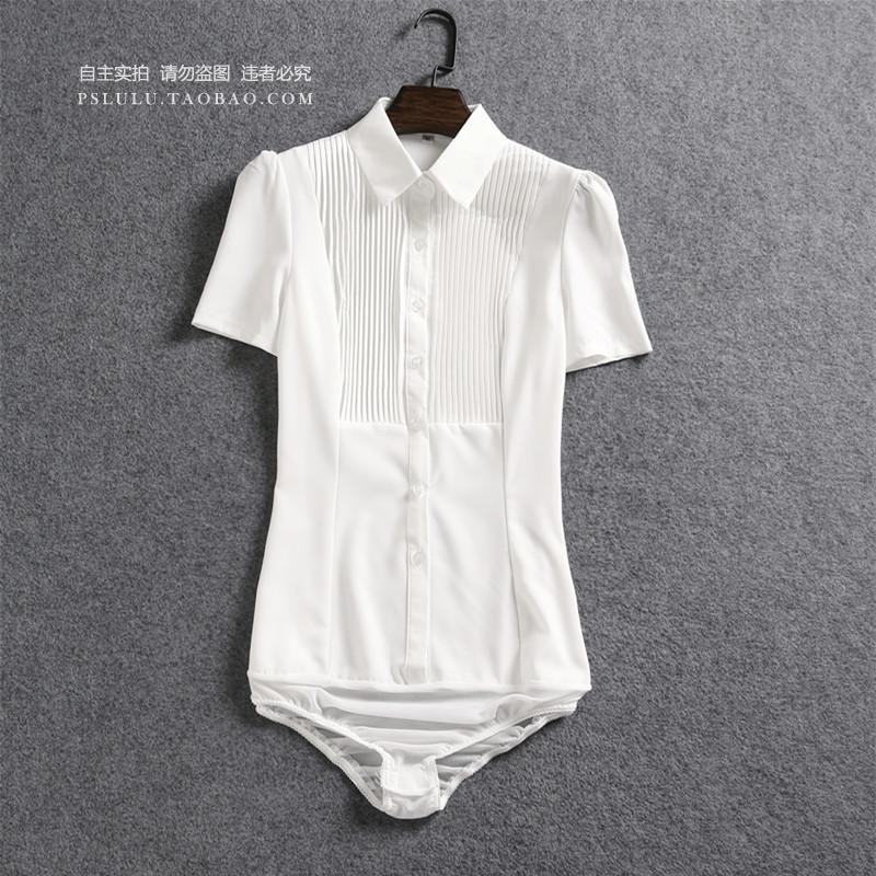 Camisa branca de manga curta feminina 2023 novo estilo versão coreana roupa profissional Formal macacão camisa branca ve