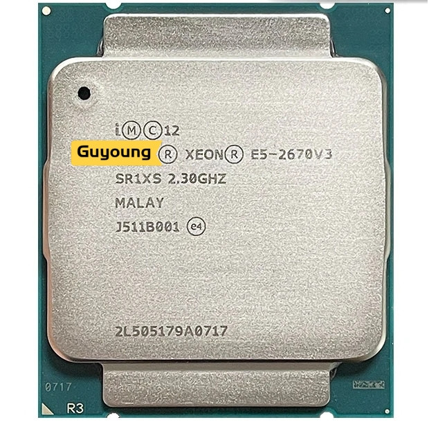 Processador CPU YZX Xeon E5 2670 V3 E5-2670V3 SR1XS X99 2.30ghz 30M 12-CORES LGA2011-3