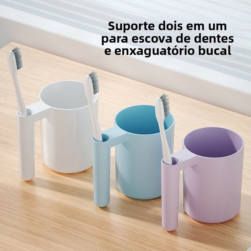 Copo para enxaguante bucal com suporte para escova de dentes, copo para enxaguante bucal doméstico, copo de água, copo p