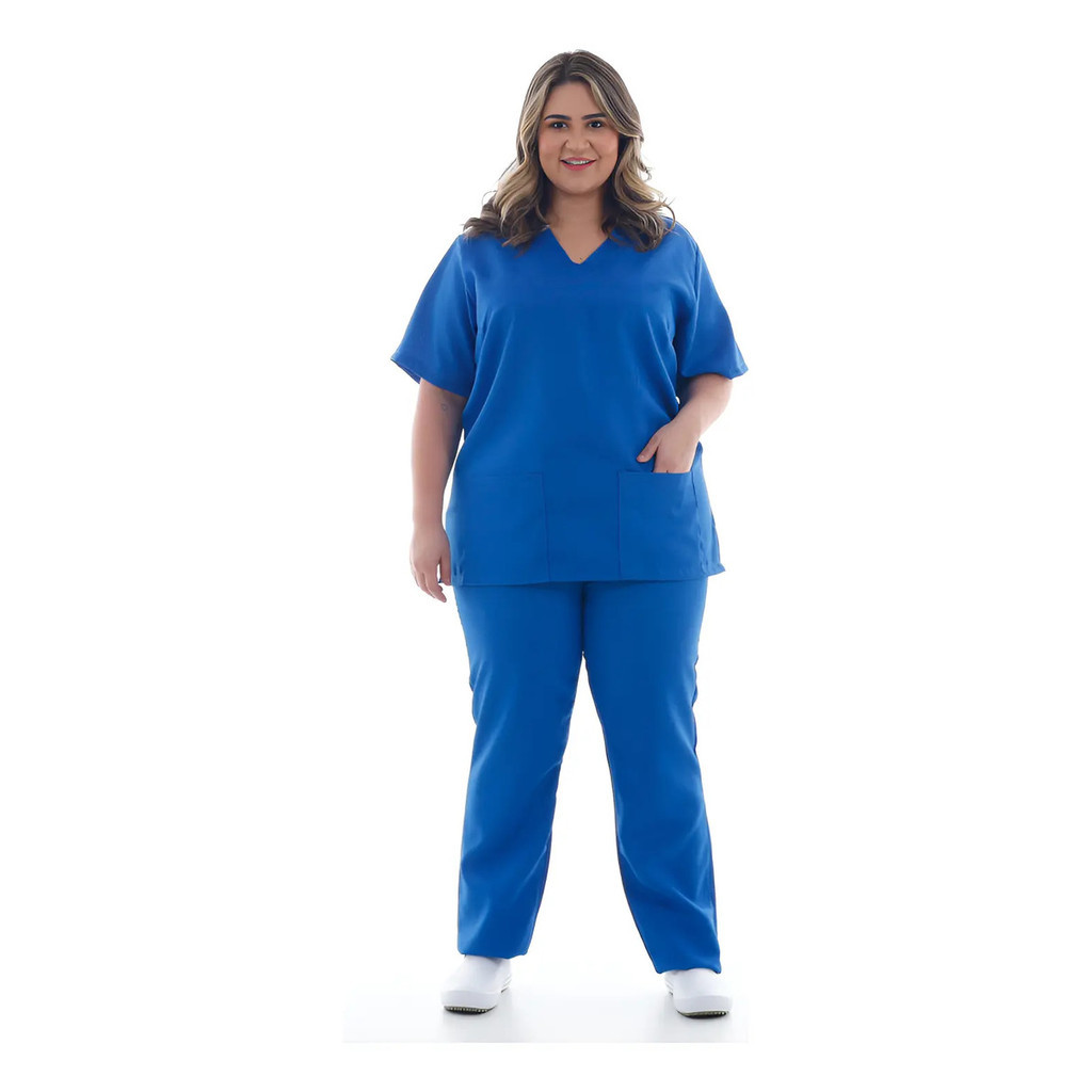 Plus Size Uniforme Médica Enfermeira Cuidadora Babá Estética