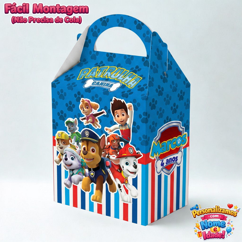 Caixas Maletinha Patrulha Canina | Lembrancinhas | Personalizados | Caixinhas para Festa Aniversário