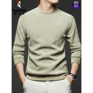 Woodpecker Austríaco Veludo Masculino Em Torno Do Pescoço Moletom Outono Inverno Engrossado Quente Camiseta de Manga Com