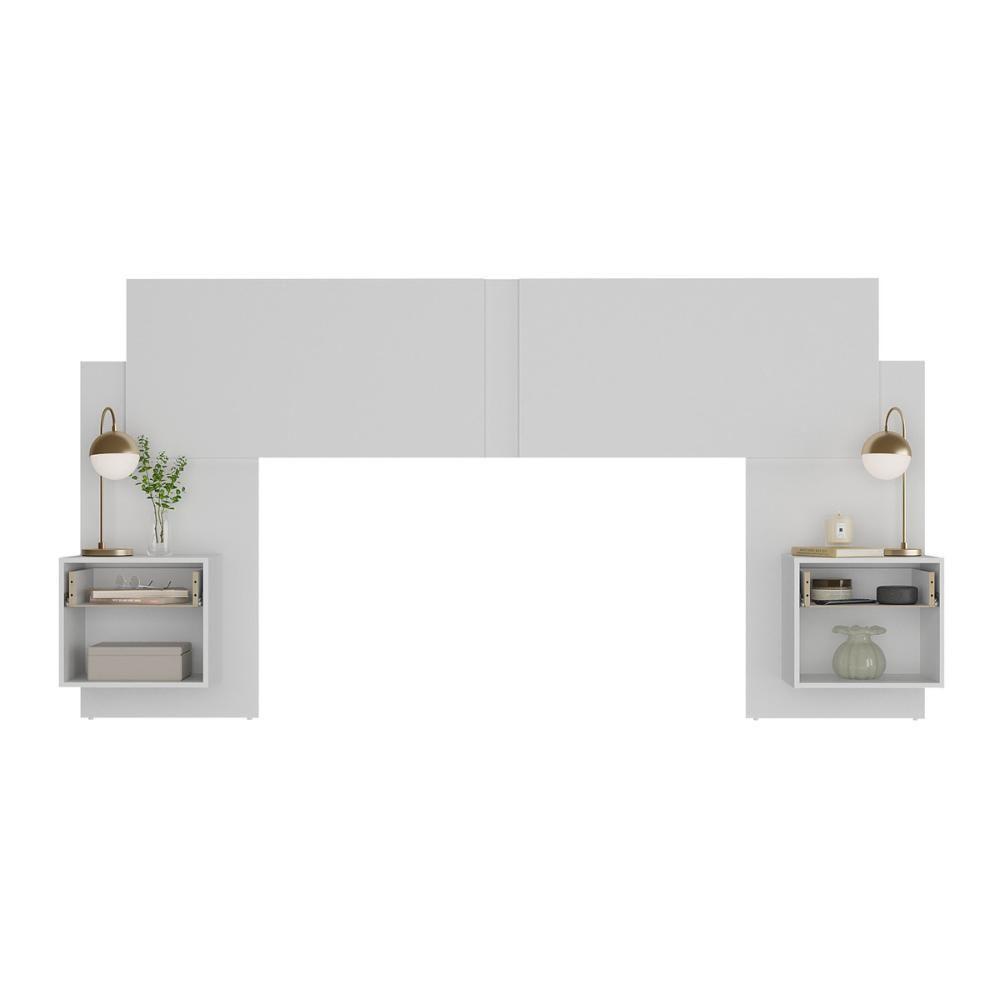 Cabeceira Casal/queen Com 2 Mesas De Cabeceira 232cm Multimóveis Mp4317 Branco Branco — imagem 2 de 2
