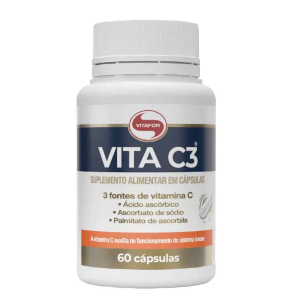 VITA C3 Vitafor 3 Fontes de Vitamina C 60 Cápsulas