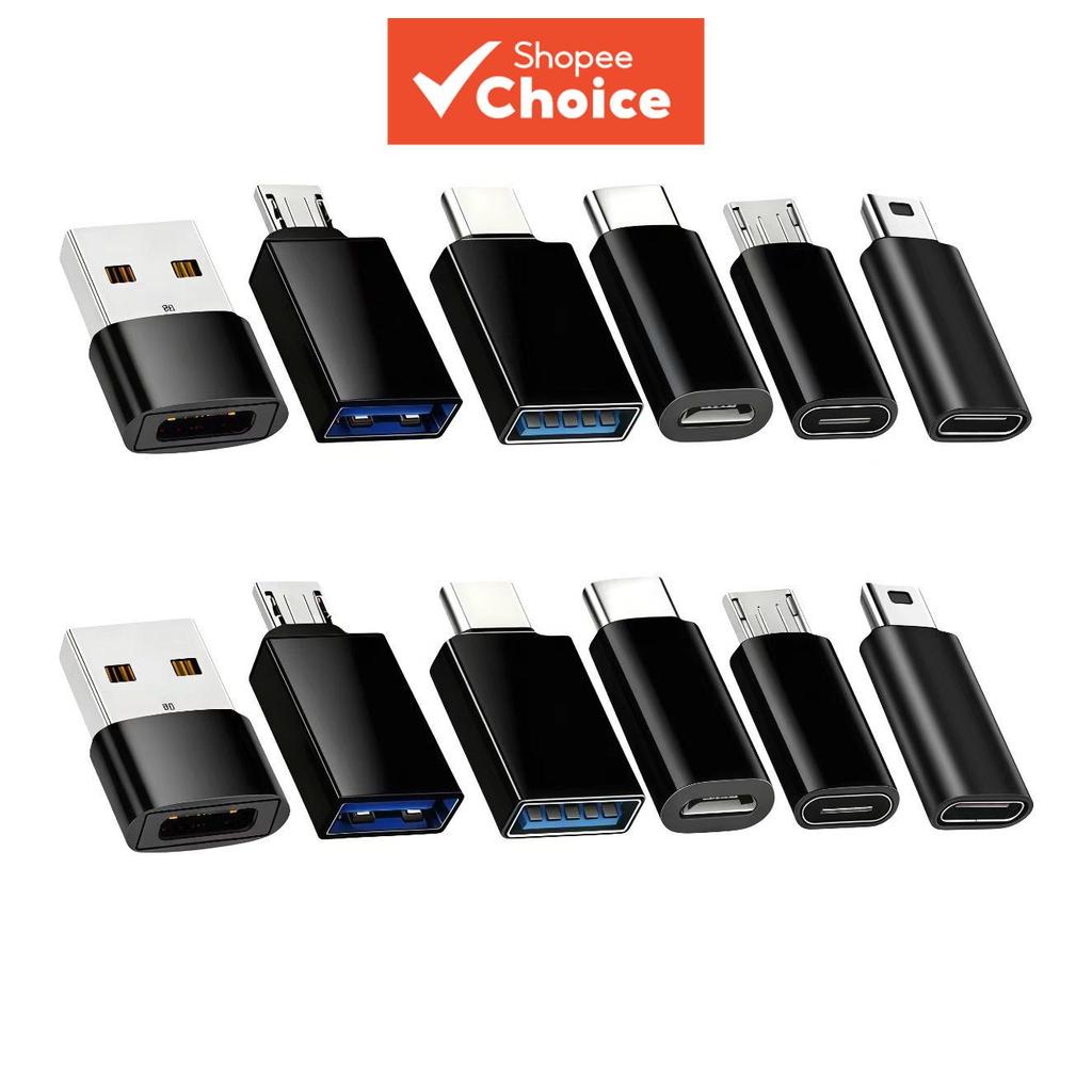 Adaptador multifuncional USB C para USB, USB C OTG para porta C, Mini para C, Micro para C para smartphones, MP3