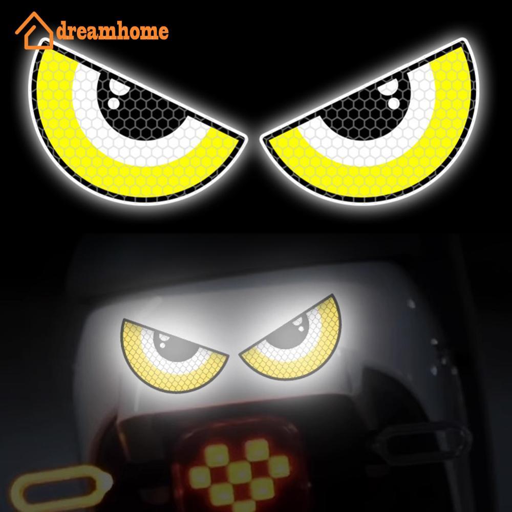 DREAMHOME 1 Par Reflexivo Carro Motocicleta Adesivos Diabo Olhos Capacete Carenagem Janela Traseira Decoração Decalque E