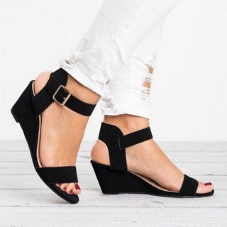 Mulheres Verão Cunha Salto Alto Sapatos Plataforma Sandália Sapato