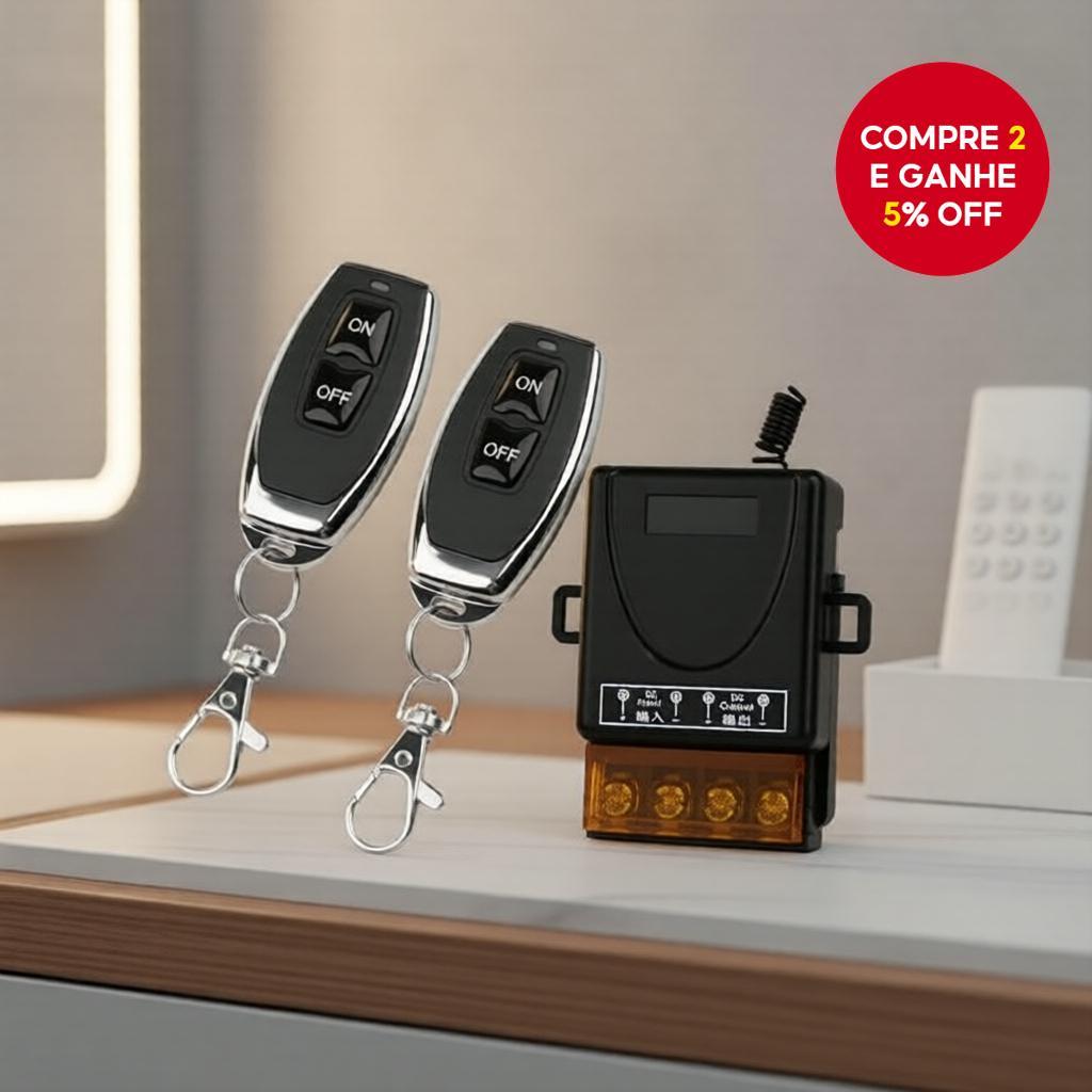Módulo de Relé 1CH AC 110V/220V, Controle Remoto Sem Fio RF 433MHz com Transmissor e Receptor