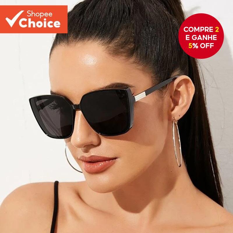 Óculos De Sol Quadrados Grandes E Modernos Para Mulheres – Lentes Retrô Anti-UV , Armação Grande , Rostos Emagrecedores