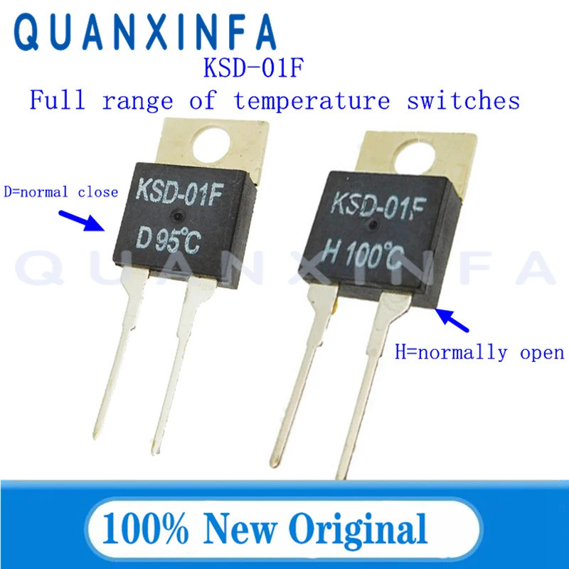 5 Pcs KSD-01F 40 ° f/50/60/70/80/90/100/110/120 C/130 Termostato De Grau De Interruptor De Controle De Temperatura Norma