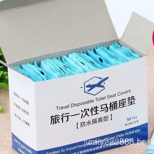 Mr.YE 50 Peças/Pacote Capa De Assento De Vaso Sanitário Descartável Portátil À Prova D'água Para Viagem/Acampamento