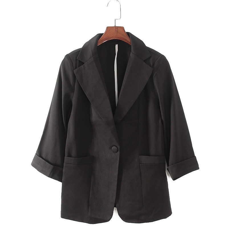 Yi série novos produtos contador inventário Commuter temperamento simples preto um botão terno jaqueta feminina 00150