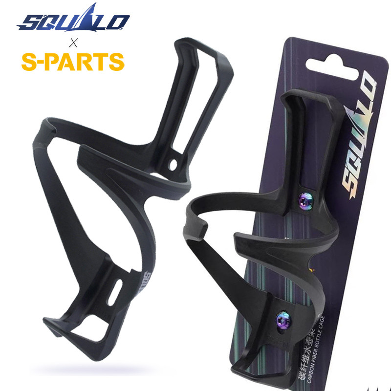 SQUALO x S-PARTS Parafuso de liga de titânio Co-marca leve gaiola de garrafa de fibra de carbono bicicleta de estrada Mo