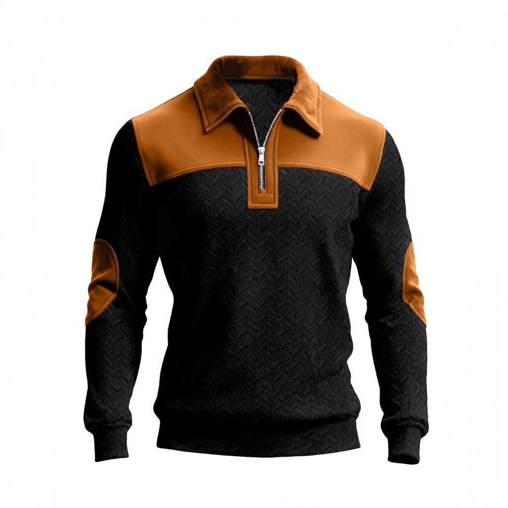 Camiseta masculina de cor sólida All-Match camisa POLO de manga comprida Casual masculina