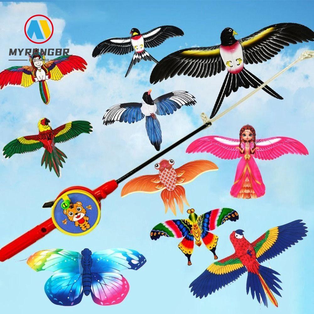 Kite De Águia De Plástico MYRONGBR , Pipas Grandes De Desenho Animado De 35 Cm , Brinquedo Infantil DIY Pássaros Voadore