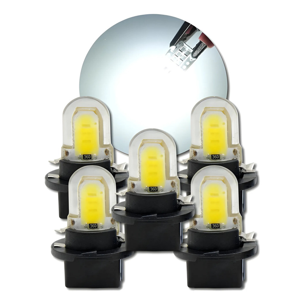 5 Lâmpada Led Branco Puro + Soquetes Painel Opala Caravan