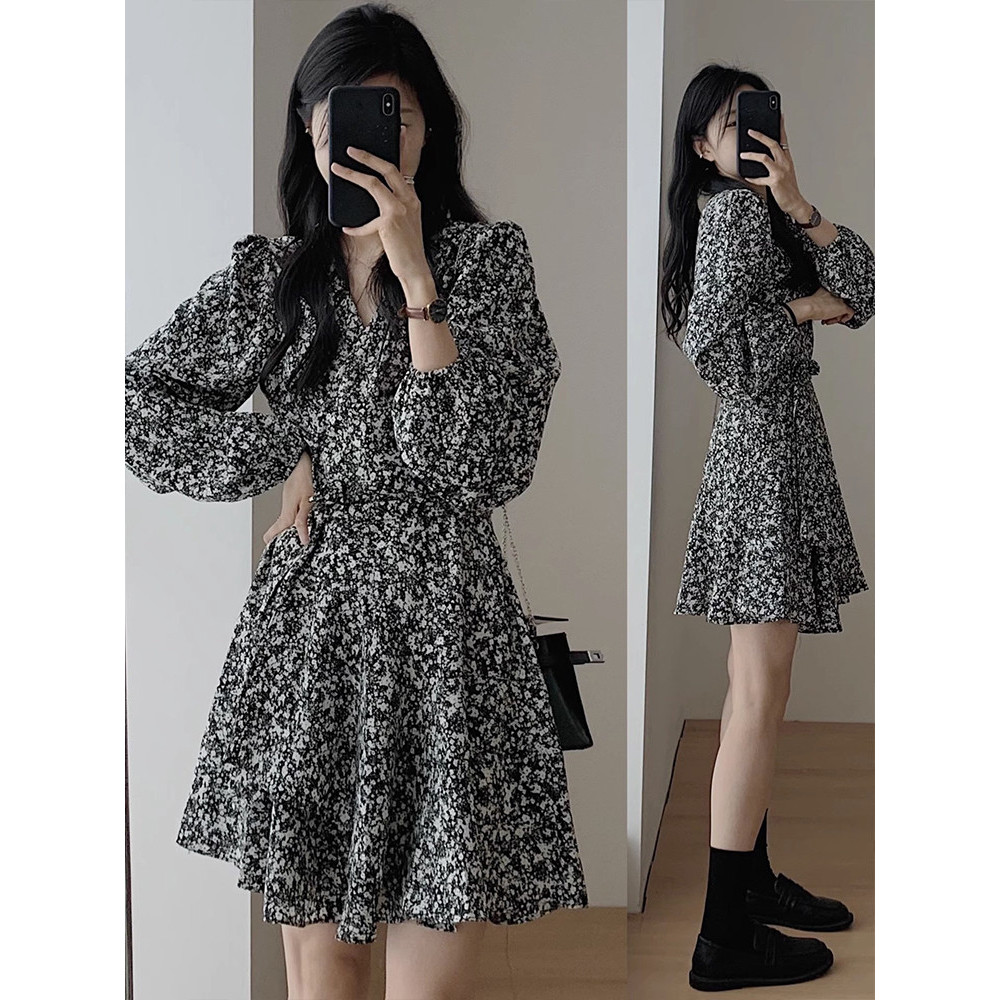Pré-venda 10 dias vestido Floral Super bonito feminino primavera alto conhecimento usar saia francesa pequena de venda q