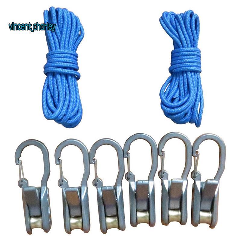 [vincent_c] Corda Com Tensor De Rolo , Ajustadores De Paracord De 6 Pacotes , Ferramenta De Amarração Para Acampamento E