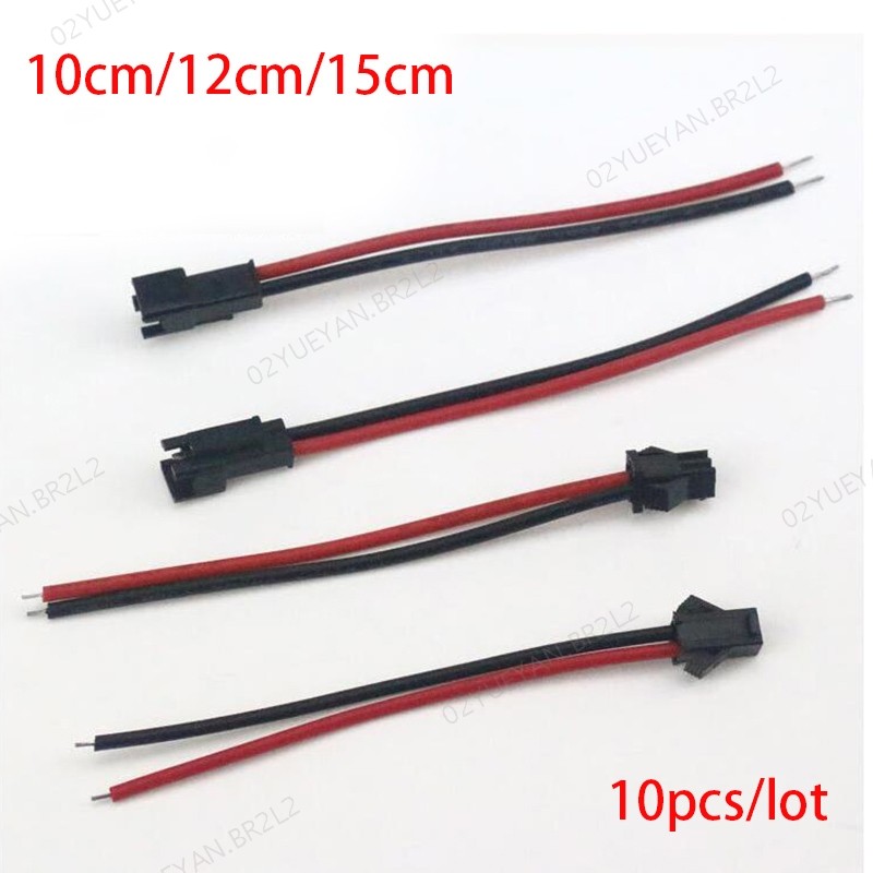 10 Peças/5 Pares 10cm 15cm JST SM 2 Pinos Plug Macho Para Fêmea Fio Conector Cabo Trança Tiras De LED Luzes 12cm BR2L2