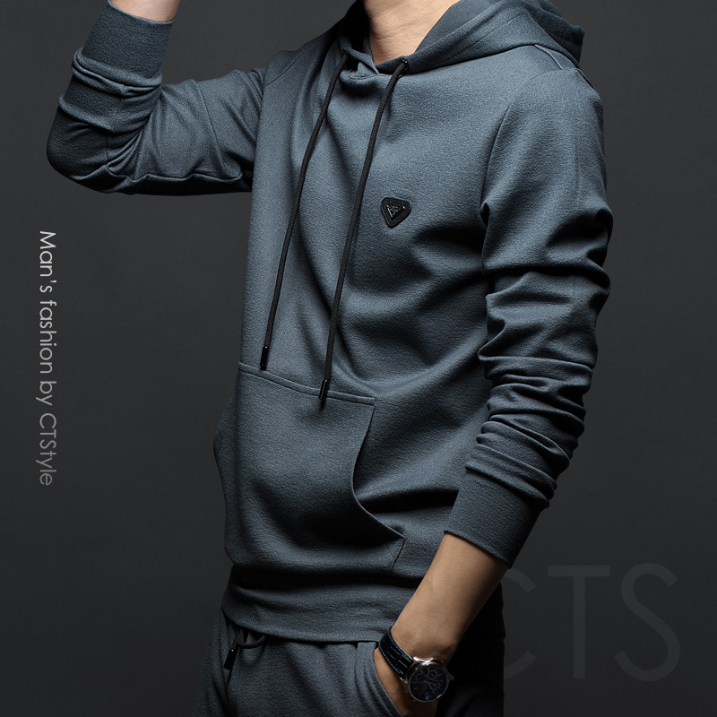 Primavera outono moletom com capuz masculino Casual esportes roupas masculinas na moda negócios primavera roupas topo 20
