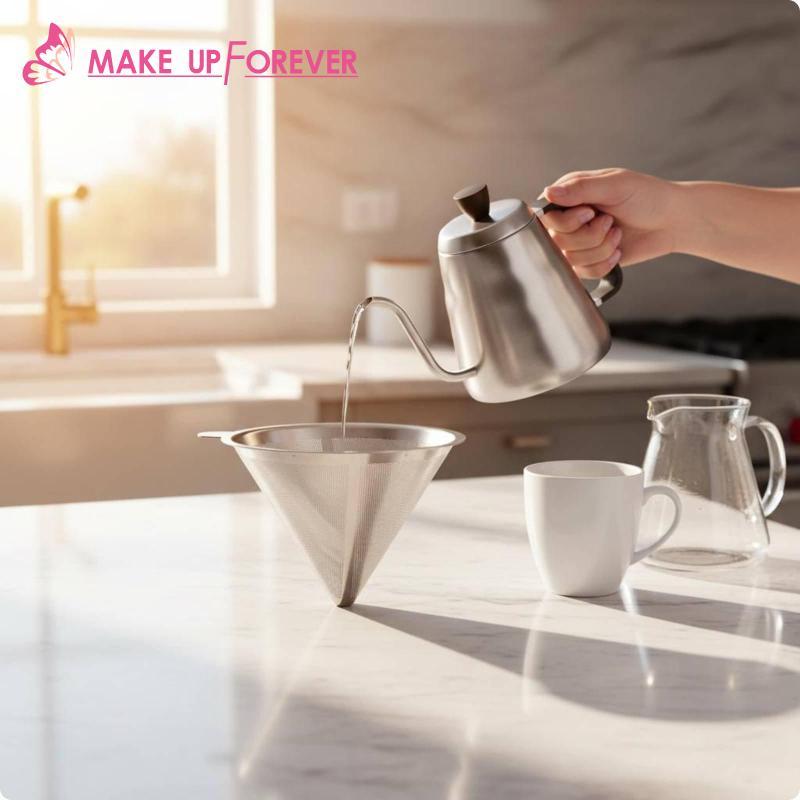 [Shining1] Funil Reutilizável Para Fabricação De Café , Malha De Aço Inoxidável , Gotejador , Filtro Permanente Acessóri