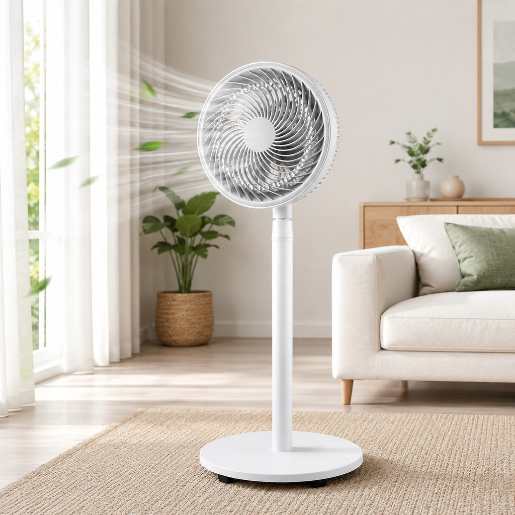Ventilador Turbo Coluna Mesa 90W Hélice 5 Pás Oscilante Regulagem de Altura 110V 220V