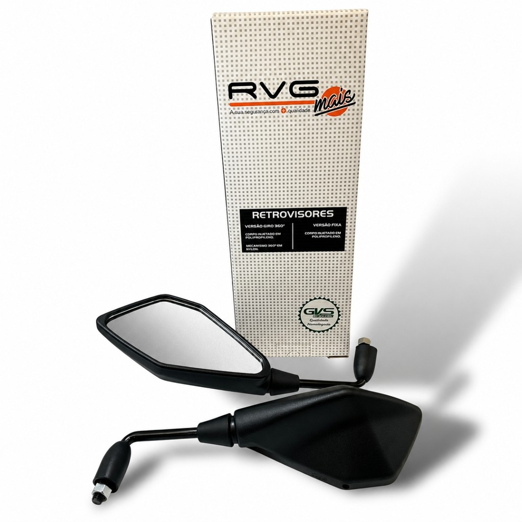 Espelho Retrovisor Z400 90º Haste Longa Honda M10 Par Rvg