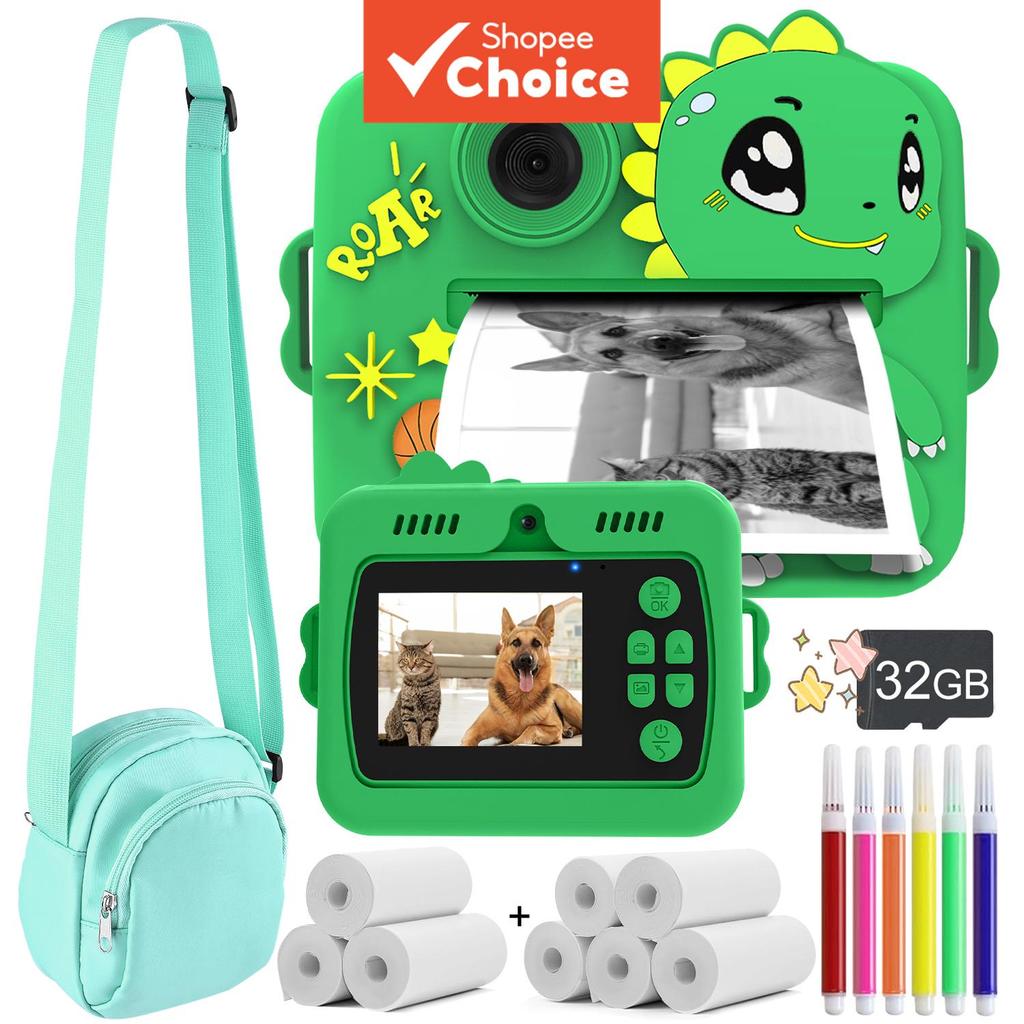 Câmera Instantânea, Vídeos 1080P, Presentes de Aniversário para Crianças de 3-12 Anos, Câmera Digital Portátil Infantil