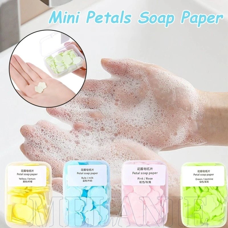 Papel De Sabão Indispensável Para Acampamento De Viagem/Mini Comprimido De Sabonete Em Caixa De Pétalas Descartável/Fati