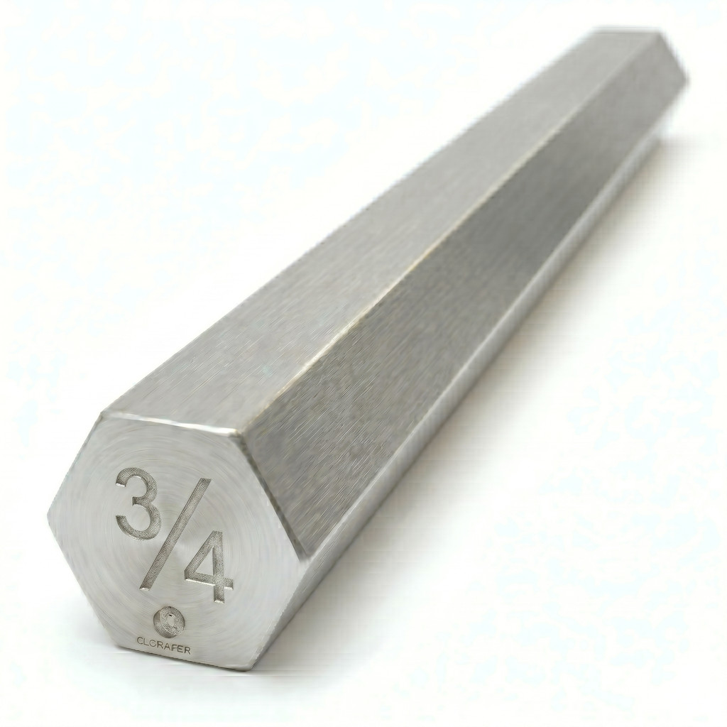 Barra Sextavada Alumínio 6351 T6 AF 3/4" (19,05mm) x 1 Metro para Usinagem