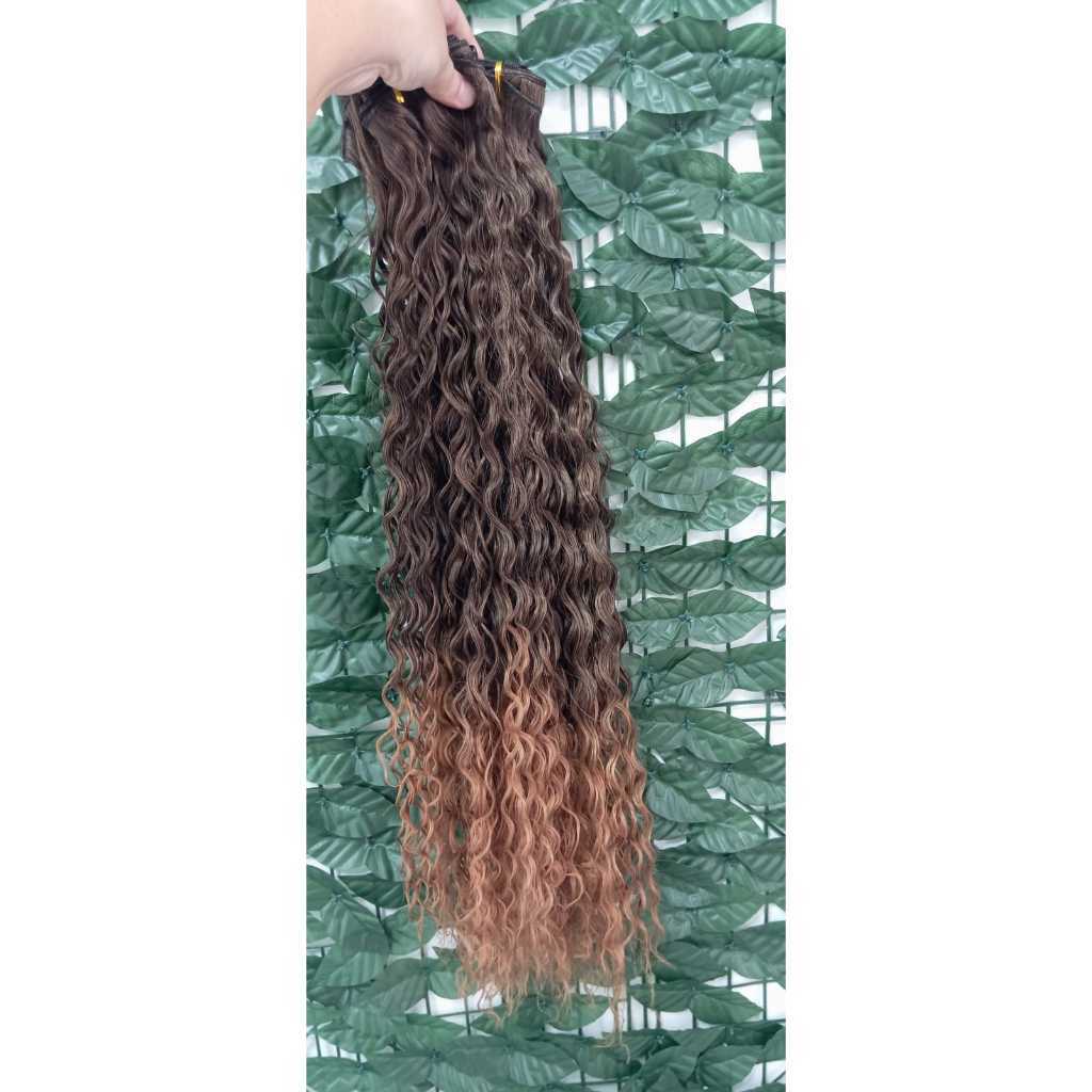 Aplique Cabelo 100% Semi Humano Na Tela Cacheado Californiana 60cm igual Brasileiro do Sul