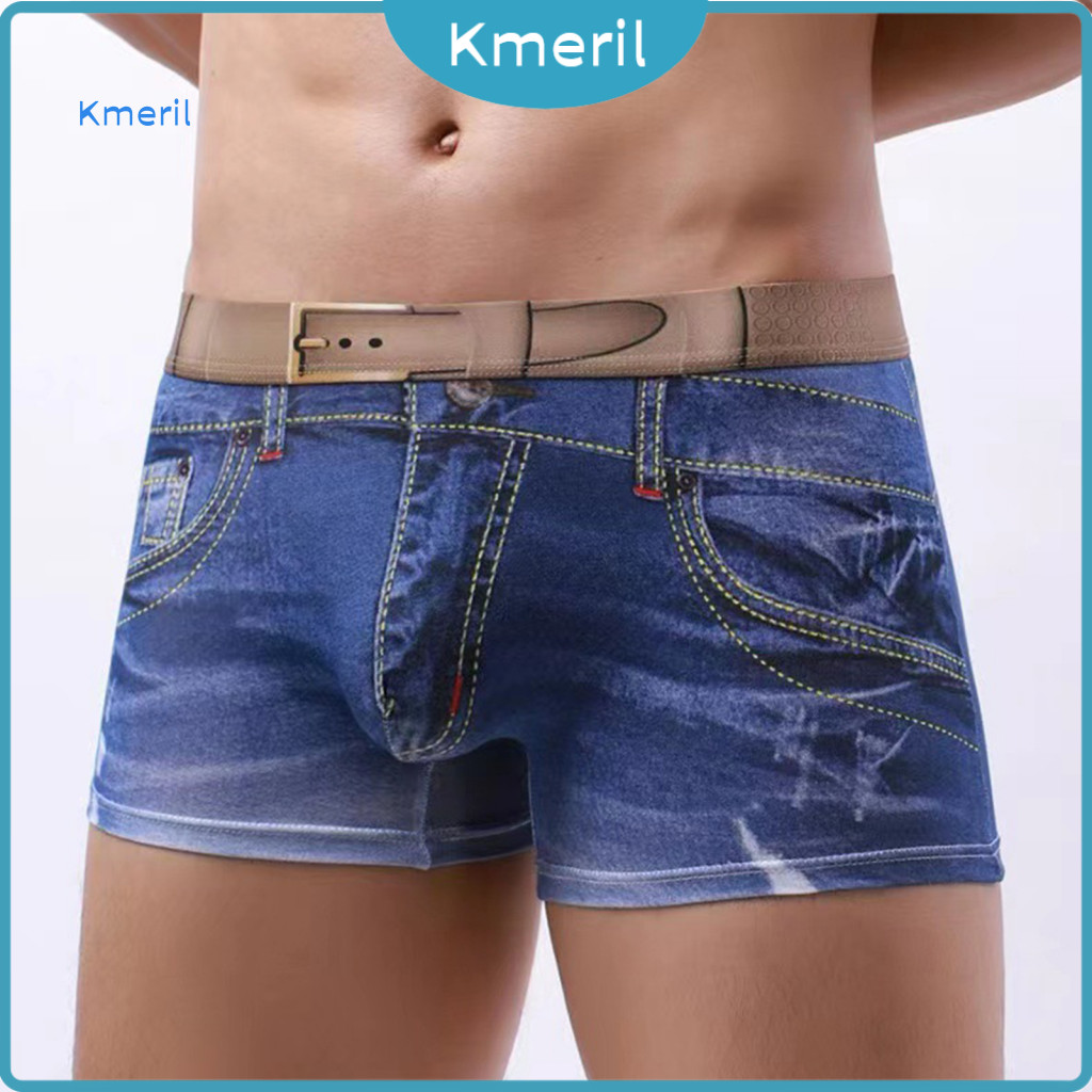 Men 3d Printed Boxer Briefs Funny Underwear Men's Mid-rise Elastic Waistband Double-sided Reinforced Comfort for Everyda