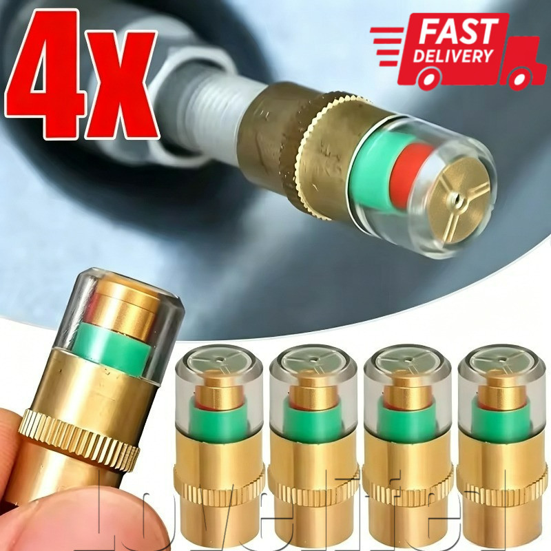 [Entrega Rápida] 1-4pcs Indicador De Pressão De Pneu De Carro-Acessórios De Rodas-Manômetro-Detecção De Válvula Externa
