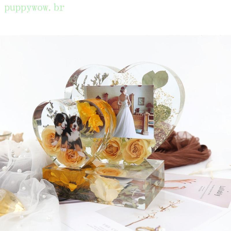 Moldura Resina PUP Molda Molde Imagem Silicone Forma Retângulo Coração Para Fundição