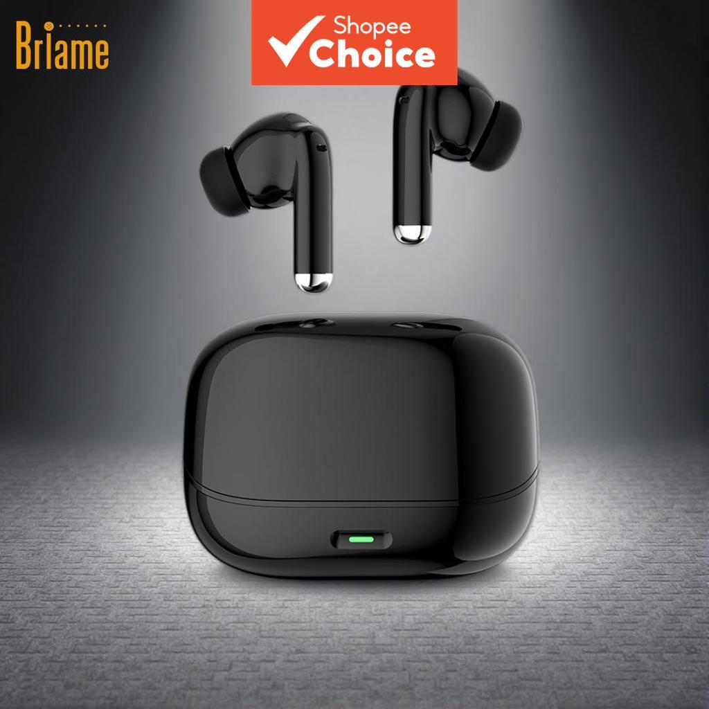 Briame Fones De Ouvido Sem Fio Bluetooth TWS Flip-Style Cover Microfone Intra-Auricular Esportes Correndo Estéreo HD-Cam