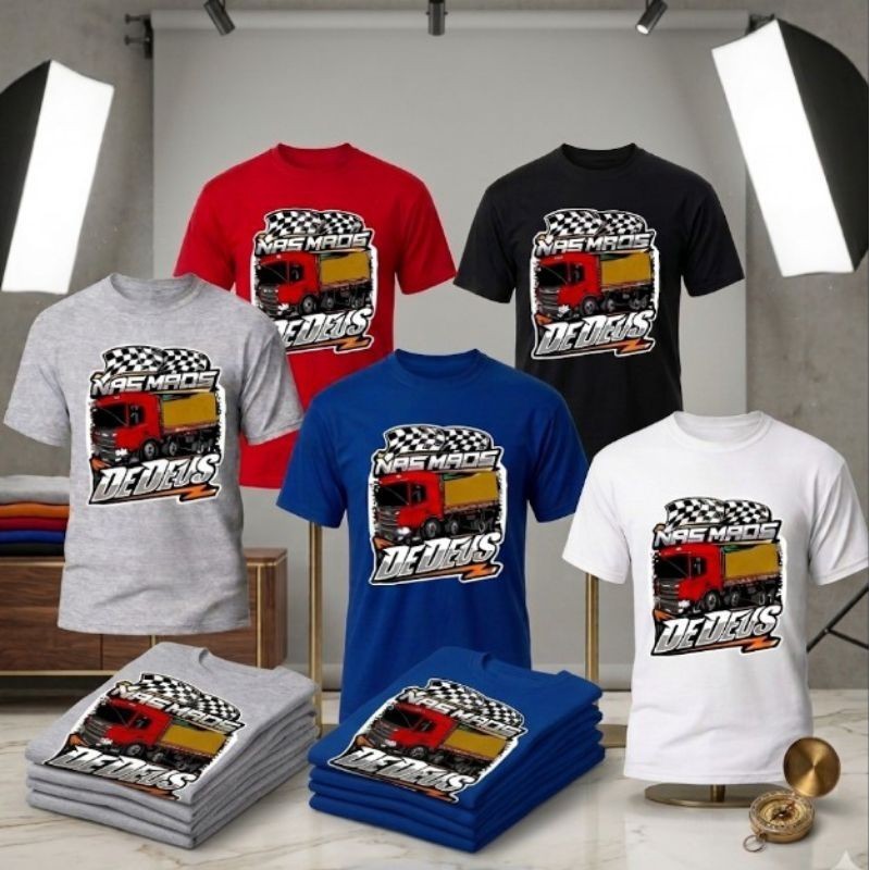 Camiseta "Nas Mãos de Deus" linda,blusa tamanho pai e filho Edição Especial Estradeiro2026 caminhao caminhoneiro juvenil — imagem 2 de 2
