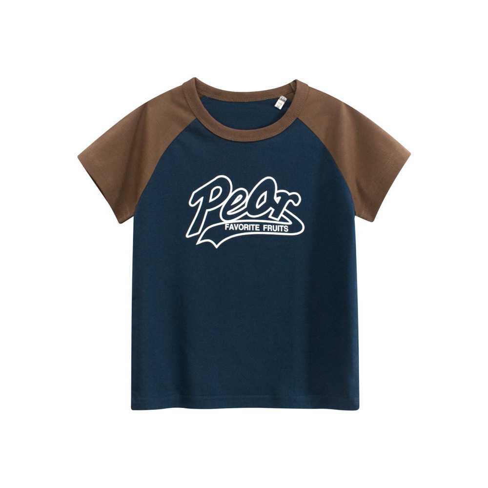 27 crianças puro algodão crianças de manga curta verão novo estilo 2026 menino versão coreana camiseta manga Raglan cart
