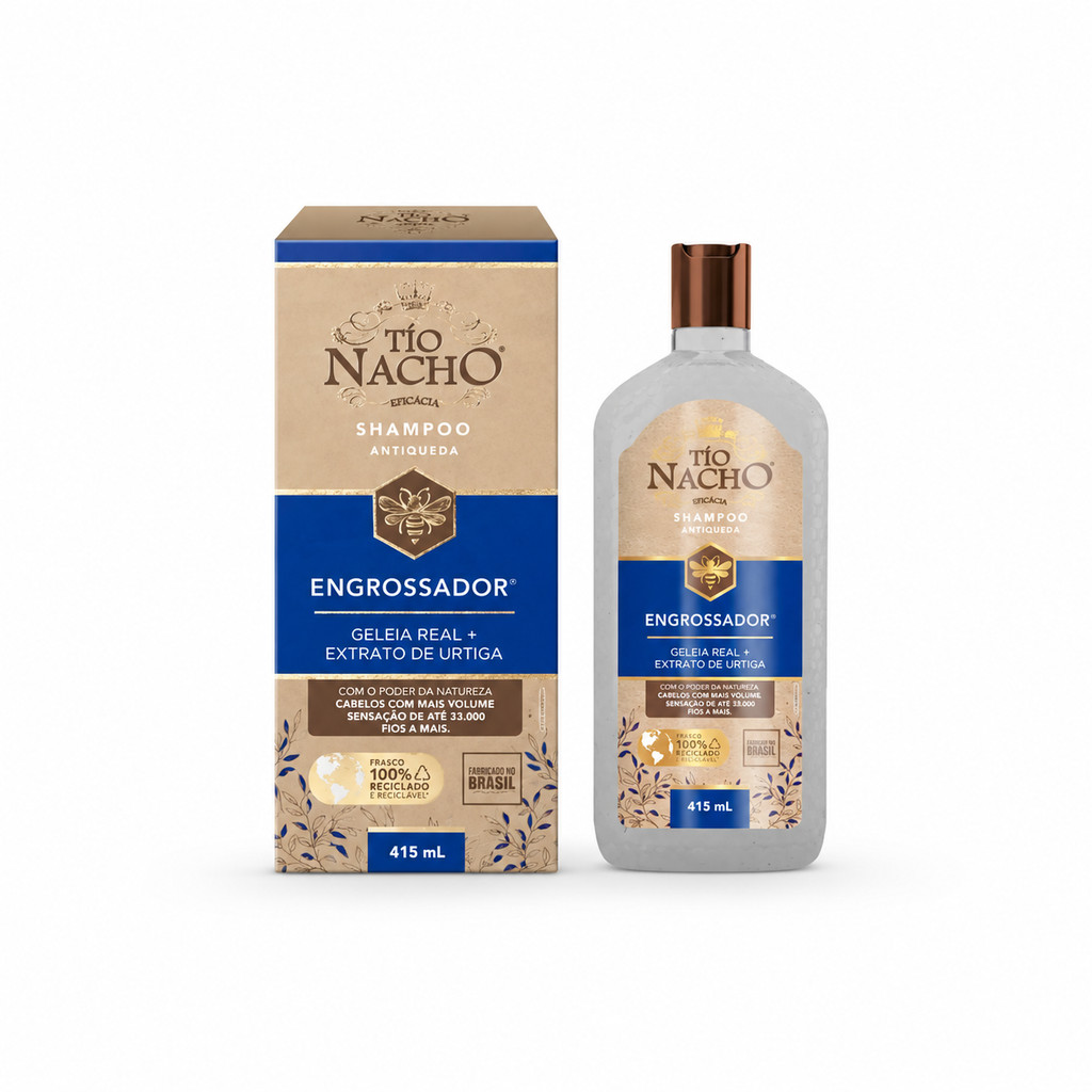 Tio Nacho Engrossador Antiqueda Shampoo 415ml Original Crescimento e Fios Fortes