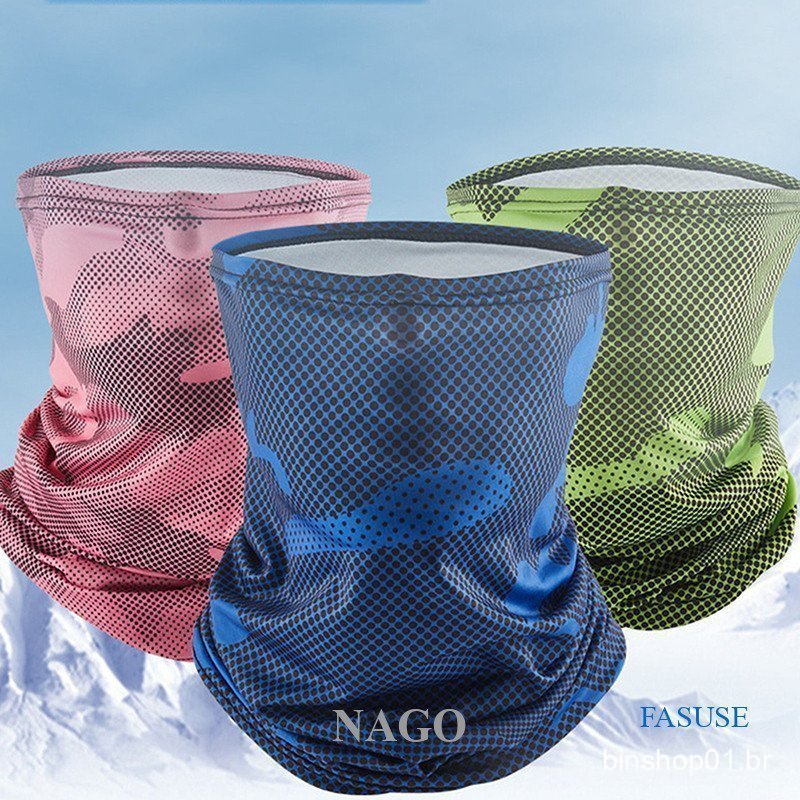 NAGO 1 Peça Cachecol Verão Gelo Seda Ciclismo Capa Facial Respirável Homens Mulheres Sacrves Bandana Proteção Solar Corr