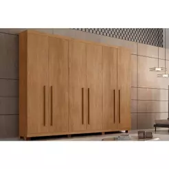 Guarda Roupa Casal 6 Portas e 6 Gavetas c/ Pés Pernambuco Naturale - Rufato