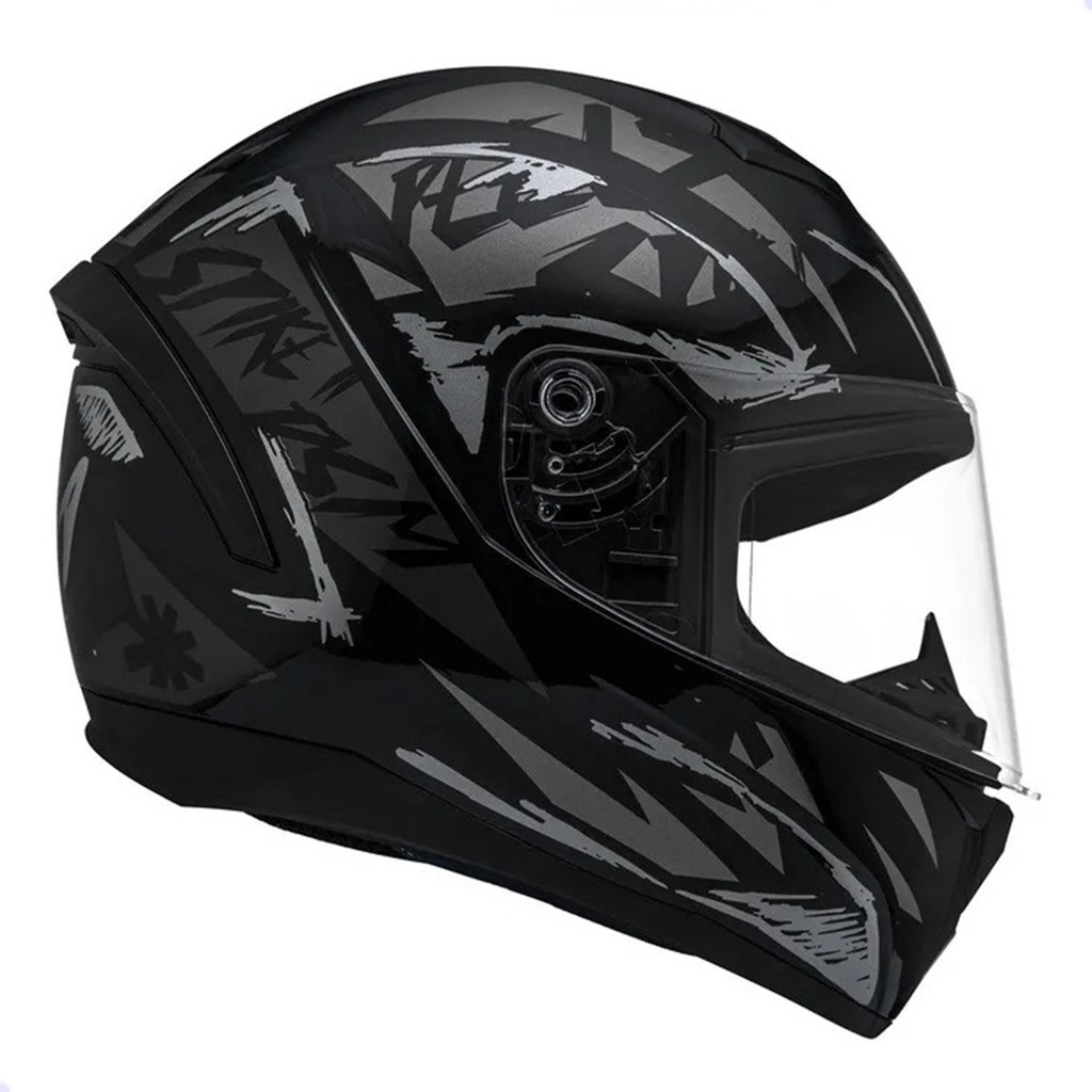 CAPACETE MOTOCICLISTA PEELS SPIKE 2 DSM PRETO E GRAFITE BRILHANTE — imagem 2 de 2