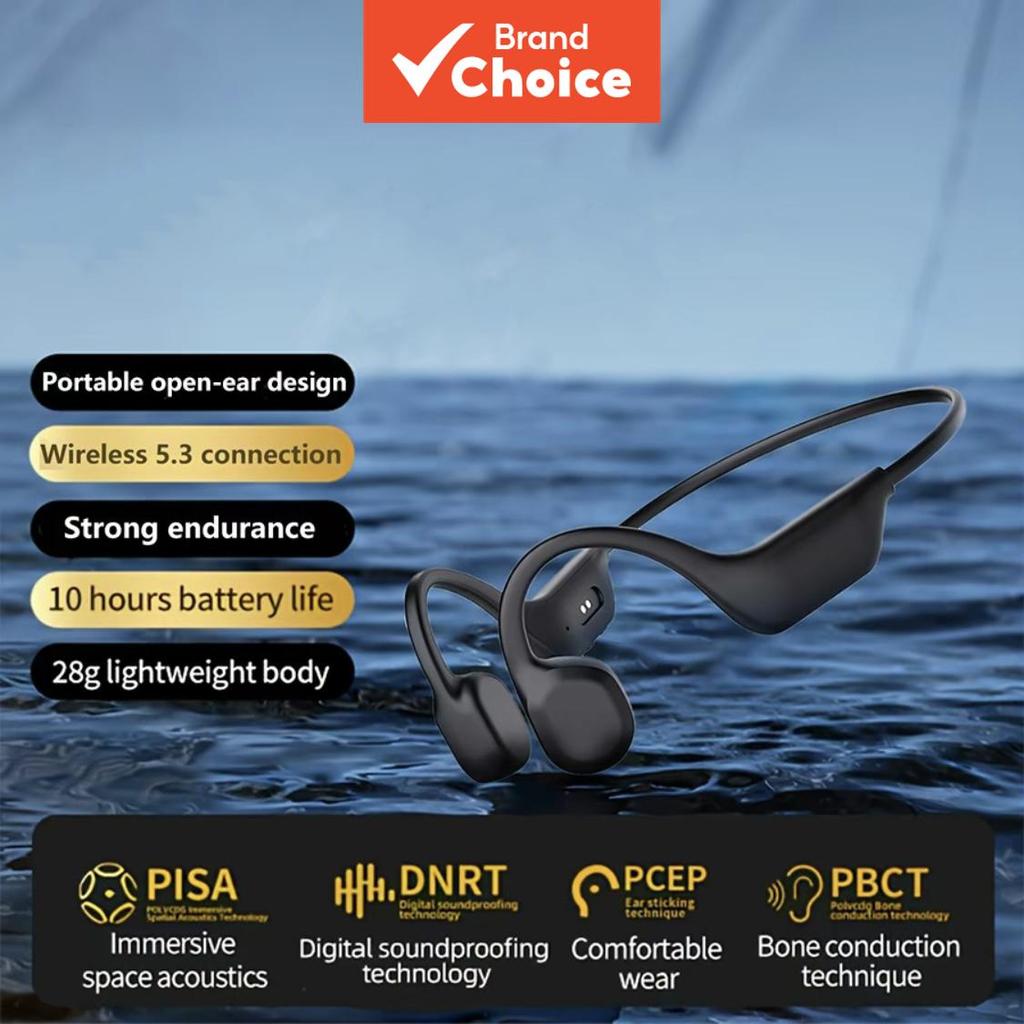 SPRISE X13 Fones de Ouvido com Condução Óssea, Design Aberto, 10h de Reprodução, Carregamento Magnético, Leves,