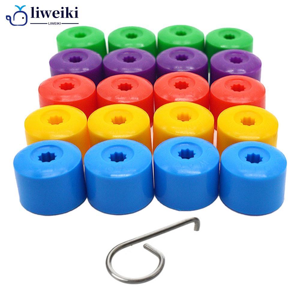 LIWEIKI 20 Peças 17mm Tampa Da Roda Do Carro Cubo Porca Parafuso Cobre Para Volkswagen VW Golf MK4 Parafusos De Pneu Aut