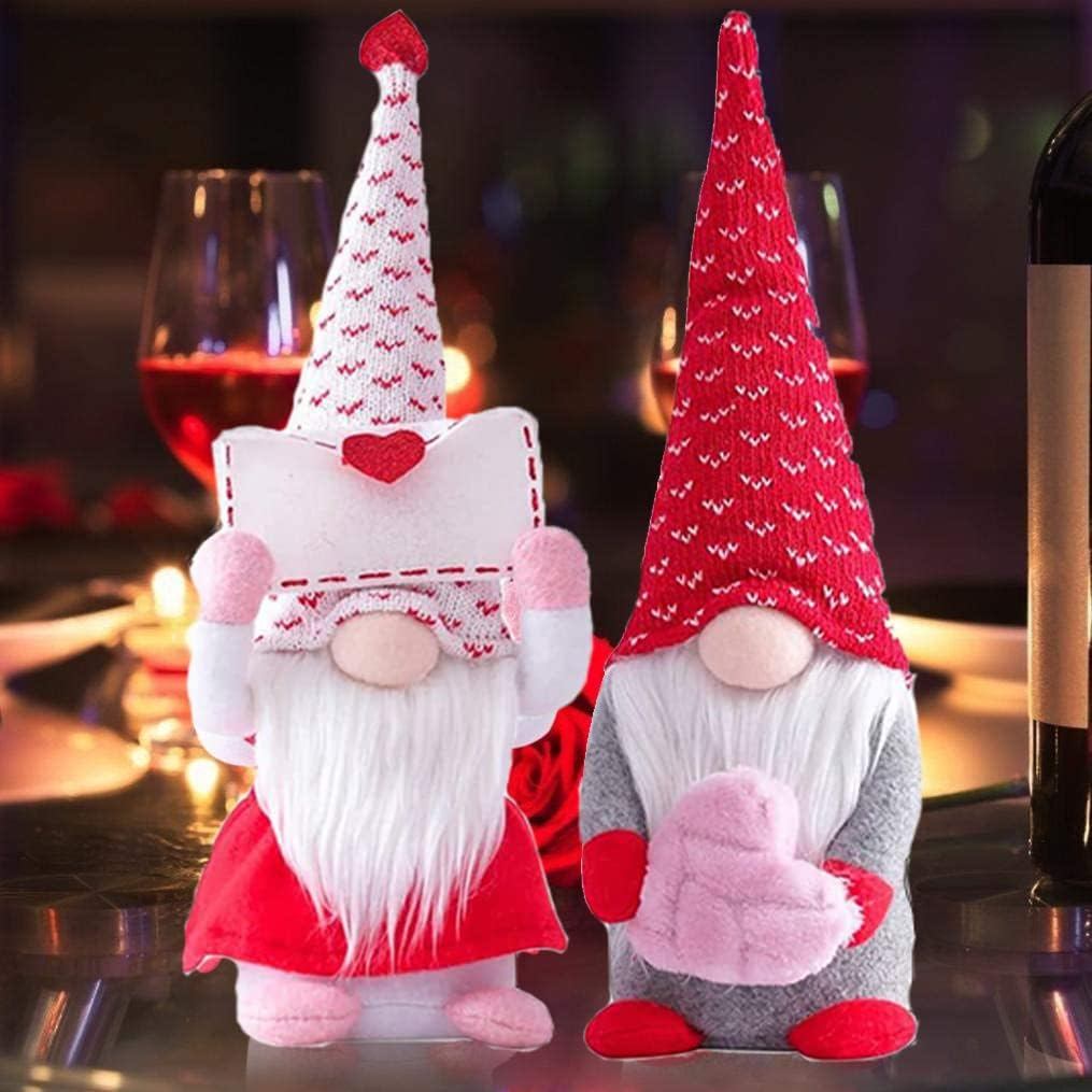 Vintend 2 Peças de Decorações de Gnomos para o Dia dos Namorados, Decoração de Gnomos de Pelúcia Feitos à Mão, Gnomos Su