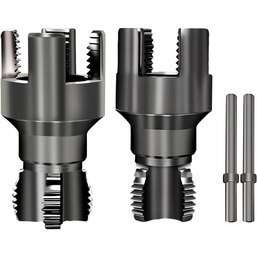 2 Peças de Ferramenta Integrada para Rosqueamento Interno e Externo de Tubos - 1/2" e 3/4", Ferramenta de Corte de Rosca