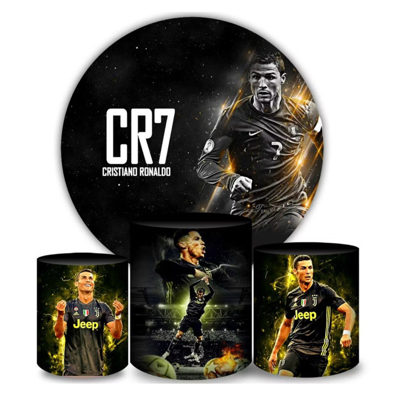 Trio Capas Cilindro + Painel Veste Fácil Tema Cristiano Ronaldo Cr7 Juventus, Real Madri,Seleção,Al nassa | Rapido Envio